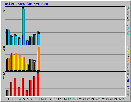 Daily usage for May 2025