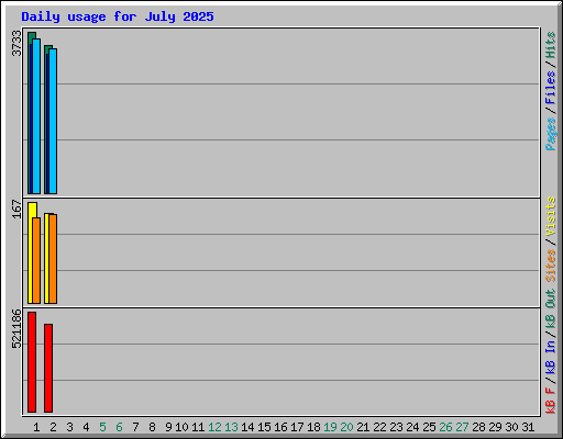 Daily usage for July 2025