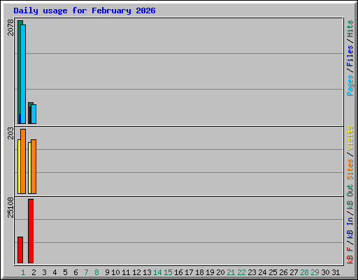 Daily usage for February 2026