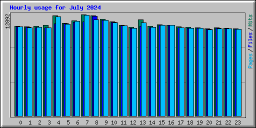 Hourly usage for July 2024